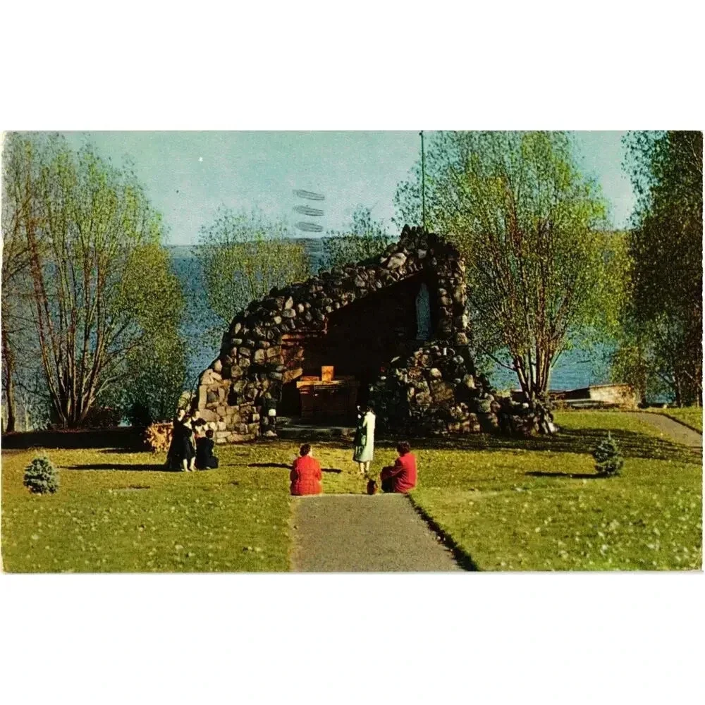The Grotto on Grounds of Academy Saint Marie Haileybury Ontario Canada Postcard
